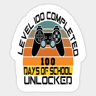 Level 100 completed 100 days of school unlocked Sticker